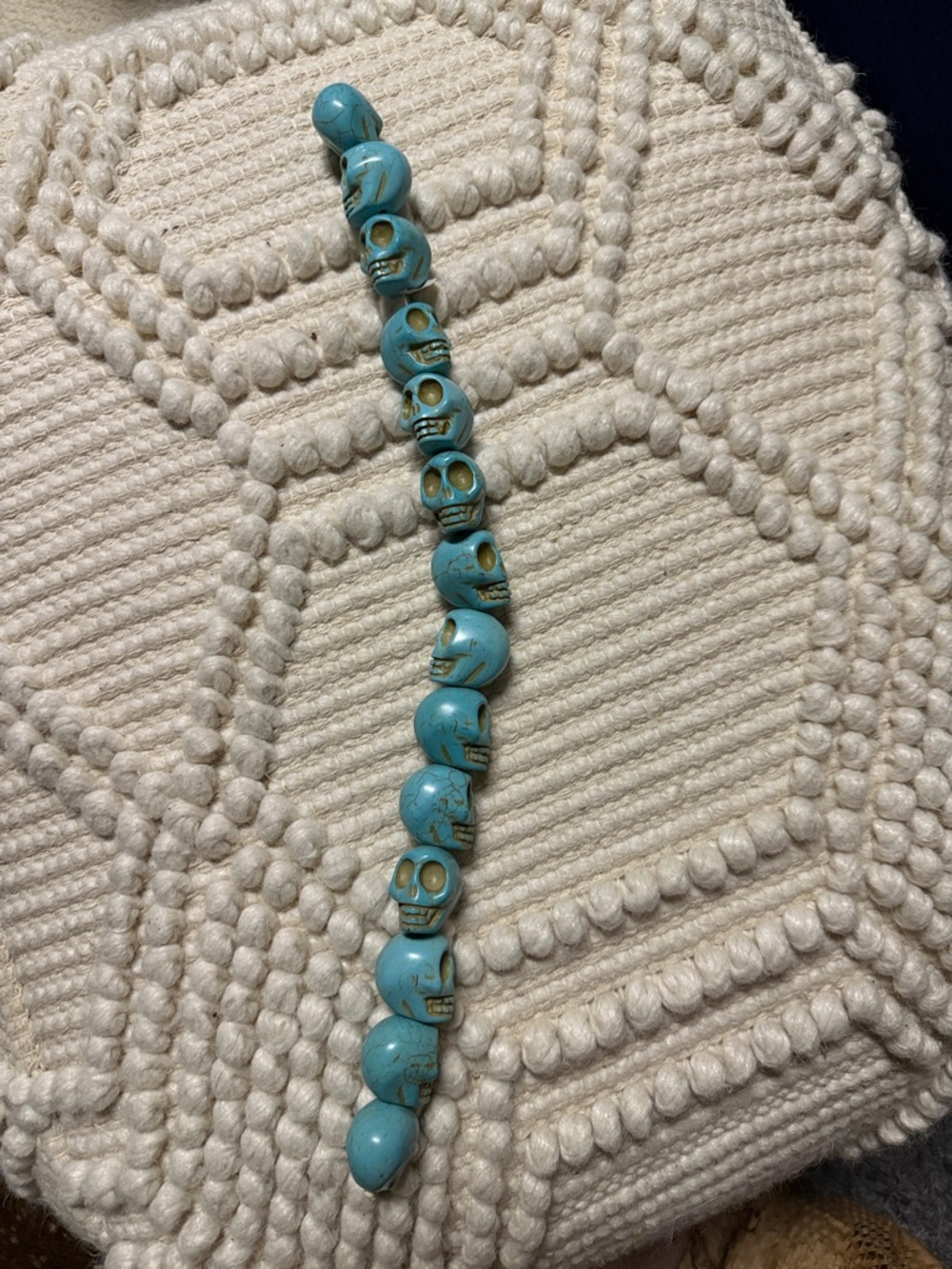 Dyed howelite Skull Beads lot